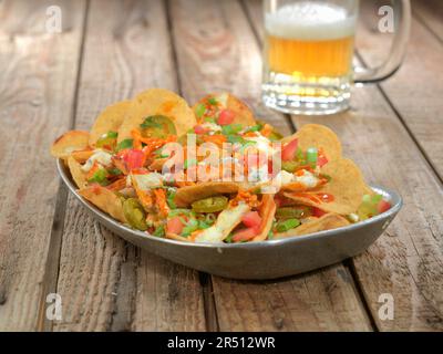 Buffalo nachos with jalapenos Stock Photo