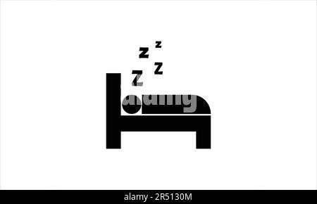 sleeping zzz resting relaxing napping on bed vector icon Stock Vector