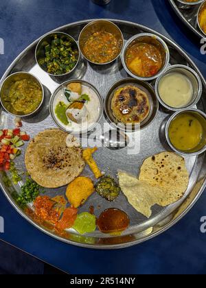 Vegetarian Gujarati Thali (Mumbai, India) Stock Photo