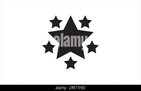 Black star icon set on white background Stock Vector