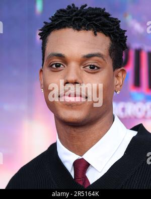 WESTWOOD, LOS ANGELES, CALIFORNIA, USA - MAY 30: Jabari Banks arrives at the World Premiere Of Sony Pictures Animation's 'Spider-Man: Across The Spider Verse' held at the Regency Village Theater on May 30, 2023 in Westwood, Los Angeles, California, United States. (Photo by Xavier Collin/Image Press Agency) Stock Photo