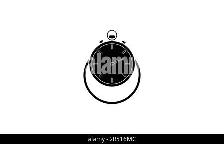 black stopwatch isolated on white Stock Vector