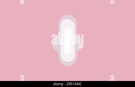 Sanitary Pad Isolated on pink illustration of menstrual pads Stock Vector