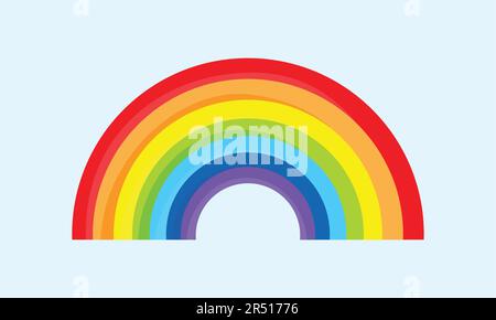 abstract rainbow on a sky blue background Stock Vector