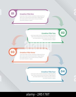 Four steps business strategy minimalist professional infographic layout design Stock Vector