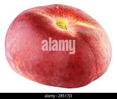 Chinese flat donut peach isolated on white background with clipping path. Full depth of field. Stock Photo