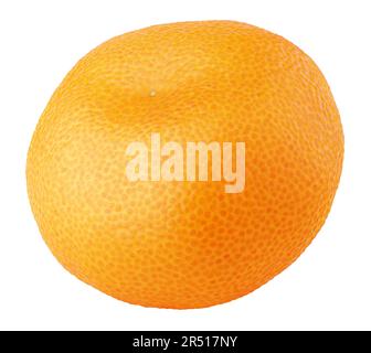 Whole orange tangerine citrus fruit isolated on white background. Full mandarin with clipping path. Full depth of field. Stock Photo