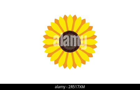 sunflower isolated on white background Stock Vector