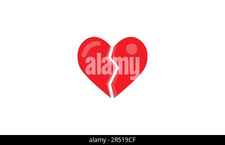 Broken heart isolated on white Stock Vector