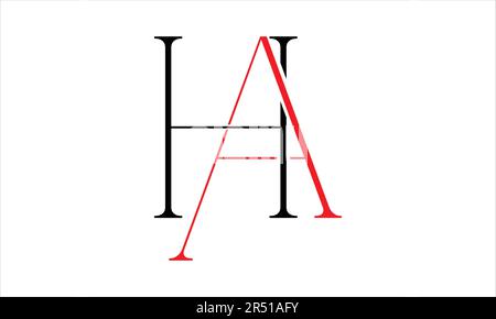 HA AH H A Initial Letter Vector Logo Design Stock Vector