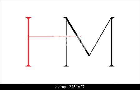 HM MH H M Initial Letter Vector Logo Design Stock Vector