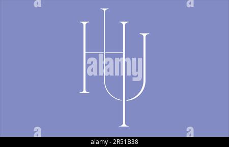 HU UH H U Initial Letter Vector Logo Design Stock Vector