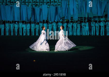 Arirang Mass games in Pyongyang, North Korea Stock Photo