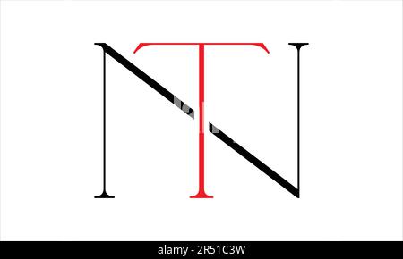 NT TN N T Initial Letter Vector Logo Design Stock Vector
