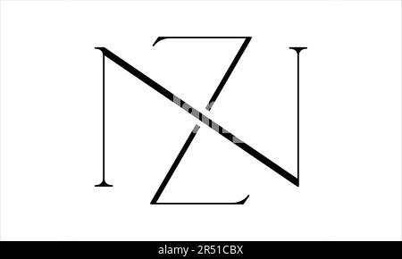 NZ, ZN Alphabet Letters Abstract Logo Vector Template Stock Vector ...