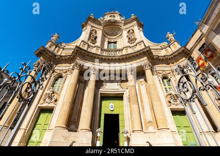 Parish church of Santa Maria dell'Elemosina (Basilica della Colleggiata), Catania; Sicily; Italy. The Ancient Royal and Eminent Basilica Collegiate o Stock Photo