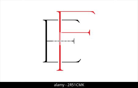 EF FE F E Initial Letter Vector Logo Design Stock Vector