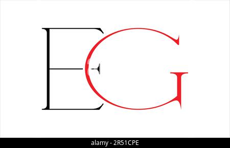 EG GE G E Initial Letter Vector Logo Design Stock Vector