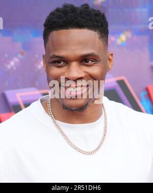 Russell Westbrook arrives at the Sony Pictures Animation's SPIDER-MAN ...