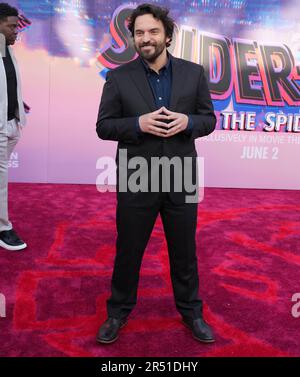 Los Angeles, USA. 30th May, 2023. Jake Johnson arrives at the Sony Pictures Animation's SPIDER-MAN: ACROSS THE SPIDER-VERSE World Premiere held at the Regency Village Theater in Westwood, CA on Tuesday, ?May 30, 2023. (Photo By Sthanlee B. Mirador/Sipa USA) Credit: Sipa USA/Alamy Live News Stock Photo