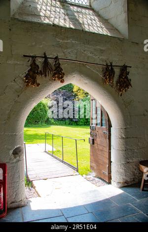 Beautiful medieval Abbot's Kitchen, Glastonbury Abbey, Somerset Stock Photo