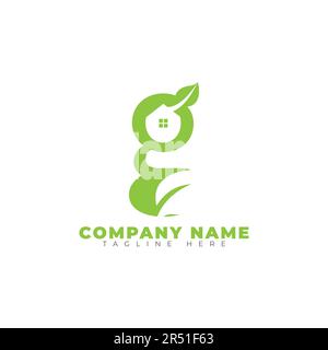 eps10 vector initial letter g green home logo design template isolated on white background Stock Vector
