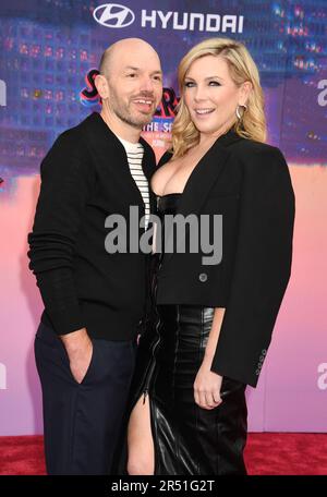 Los Angeles, Ca. 30th May, 2023. Paul Scheer, June Diane Raphael attends the world premiere of 'Spider-Man: Across The Spider-Verse' at Regency Village Theatre on May 30, 2023 in Los Angeles, California. Credit: Jeffrey Mayer/Jtm Photos/Media Punch/Alamy Live News Stock Photo