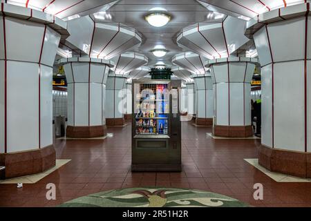 U Altstadt Spandau Underground U-Bahn railway station serves the U7 line In Alt-Spandau, Berlin, Germany. Decorative station Stock Photo