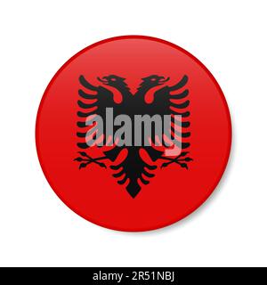 Holder Keys Flag Albania Albanian Printed Round Roundel