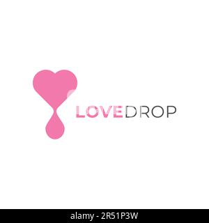 eps10 vector love drop logo design template isolated on white background Stock Vector