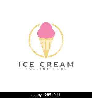 eps10 vector Ice cream gelato logo design template isolated on white background Stock Vector
