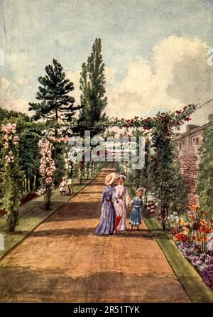 The Rosary Painted by T. Mower Martin (Thomas Mower Martin) from the book ' Kew gardens ' by Ascott Robert Hope Moncrieff published in London by Adam and Charles Black in 1908 Stock Photo