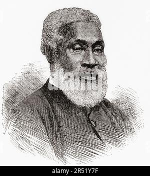 Josiah Henson, 1789 – 1883.  Author, abolitionist, and minister. Born into slavery he escaped to Upper Canada (now Ontario) in 1830, and founded a settlement and laborer's school for other fugitive slaves.  He is believed to have inspired the title character of the novel Uncle Tom's Cabin.  From America Revisited: From The Bay of New York to The Gulf of Mexico, published 1886. Stock Photo