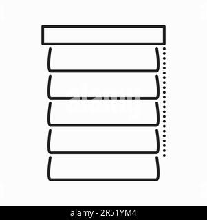 Office blinds. Modern jalousie outline icon. Vector jalousie or curtains template, roller shade sun protection curtain, venetian cover Stock Vector