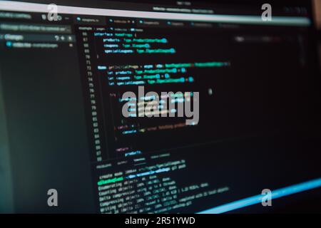 Close-up photo of programming language code Stock Photo