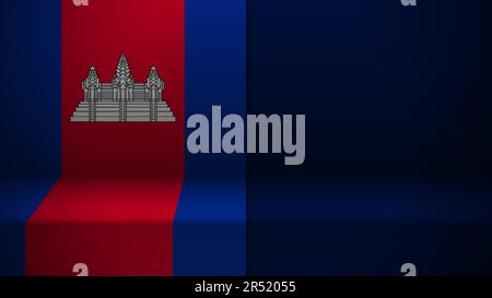 3d background with flag of Cambodia. An element of impact for the use you want to make of it. Stock Vector