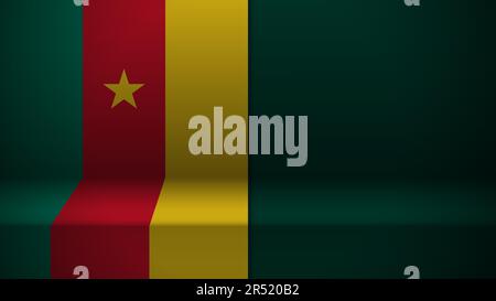 3d background with flag of Cameroon. An element of impact for the use you want to make of it. Stock Vector