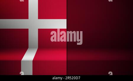 3d background with flag of Denmark. An element of impact for the use you want to make of it. Stock Vector