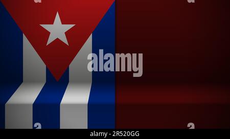 3d background with flag of Cuba. An element of impact for the use you want to make of it. Stock Vector