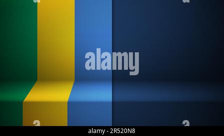 3d background with flag of Gabon. An element of impact for the use you want to make of it. Stock Vector