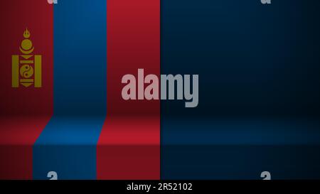 3d background with flag of Mongolia. An element of impact for the use you want to make of it. Stock Vector