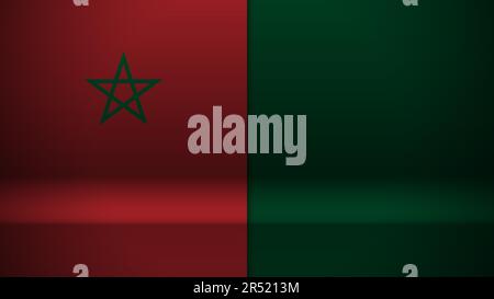 3d background with flag of Morocco. An element of impact for the use you want to make of it. Stock Vector