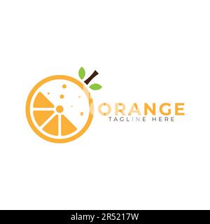eps10 vector orange fruit logo design template isolated on white background Stock Vector