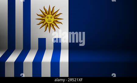 3d background with flag of Uruguay. An element of impact for the use you want to make of it. Stock Vector