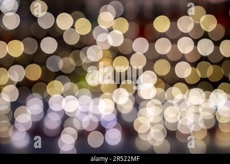 White lights bokeh defocused background of Christmas lights Stock Photo