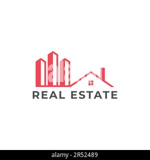 eps10 vector real estate logo with the combination of building and home. architecture or construction symbol isolated on white background Stock Vector