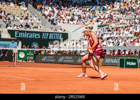 Paris, France. 31st May, 2023. Tennis player Anna Blinkova (Russia) is in action at the 2023 French Open Grand Slam tennis tournament in Roland Garros, Paris, France. Frank Molter/Alamy Live news Stock Photo