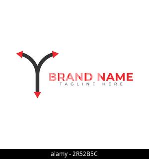 eps10 vector initial letter y logo design template. letter y symbol or icon with three sided directional arrows isolated on white background Stock Vector