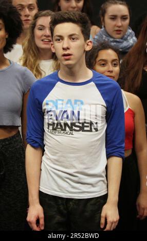 Andrew Barth Feldman rehearsing in Burrows Theater at NYU Tisch School of The Arts during the 2018 National High School Musical Theatre Awards, aka the JIMMY AWARDS in New York City on June 23, 2018.  Photo Credit: Henry McGee/MediaPunch Stock Photo