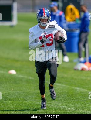 New York Giants wide receiver David Sills V (13) performs a drill at the  NFL football team's practice facility, Wednesday, May 31, 2023, in East  Rutherford, N.J. (AP Photo/John Minchillo Stock Photo - Alamy